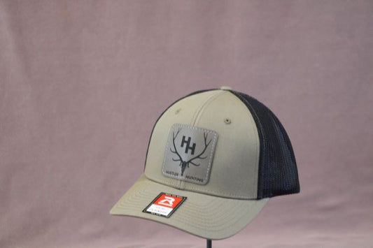 Flex fit mesh back grey and black logo hat