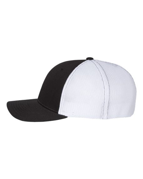Flex fit mesh back grey and black logo hat